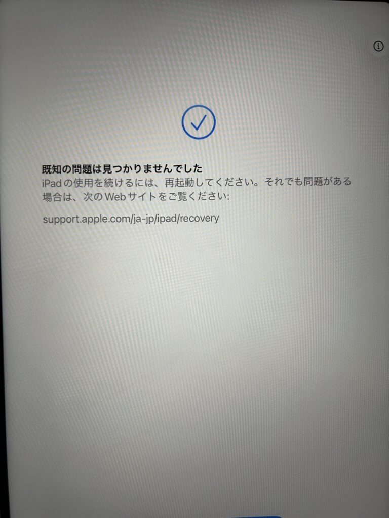 Recovery_iPad_No_known_issues_found